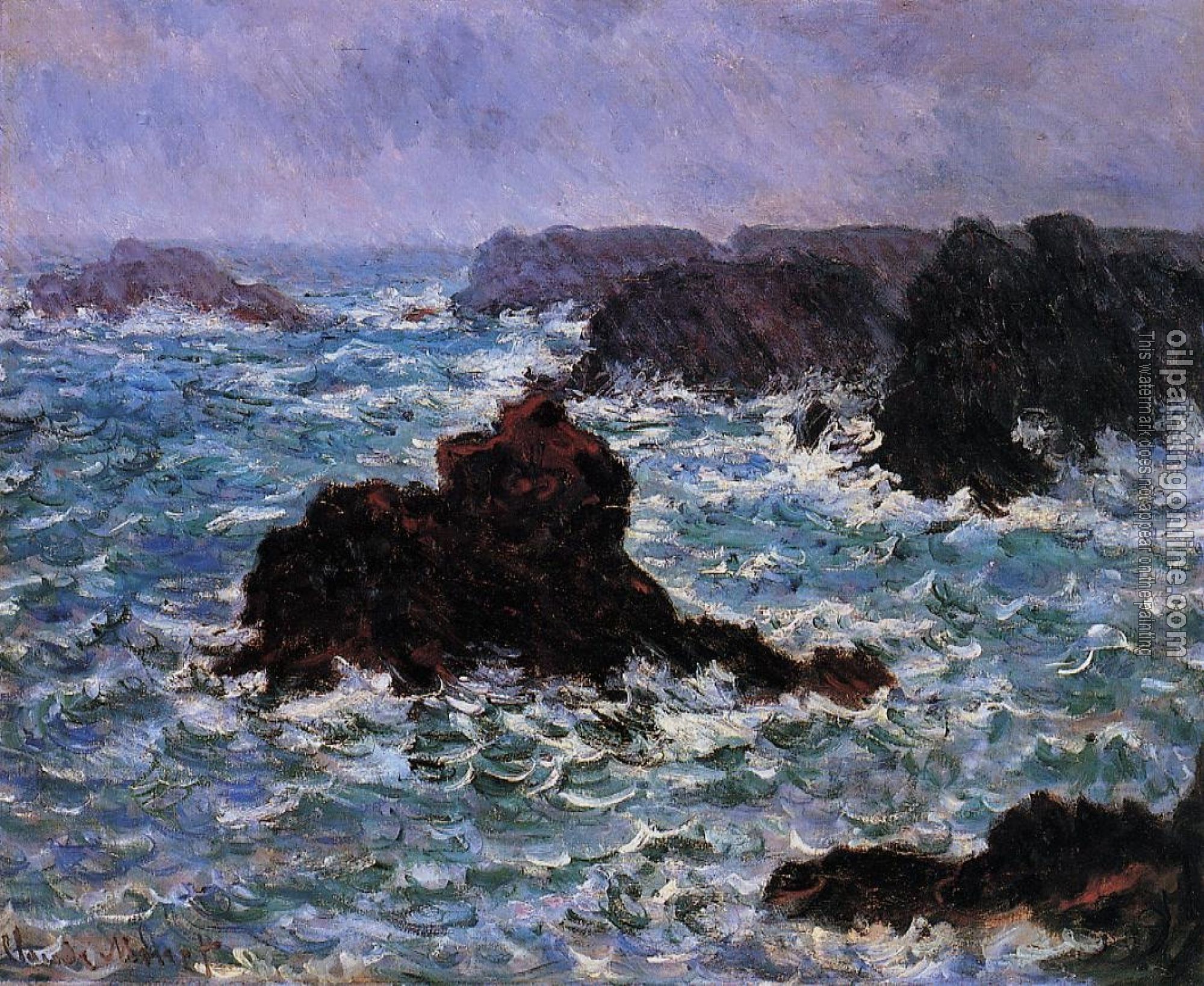 Monet, Claude Oscar - Belle-Ile, Rain Effect